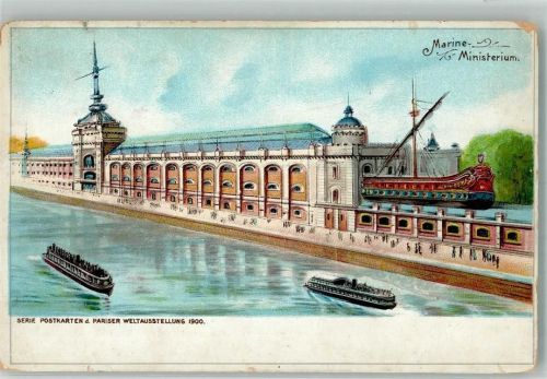 Paris 1900 Marine Ministerium Serie Postkarten der Welt- Ausstellung 1900 Lithographie