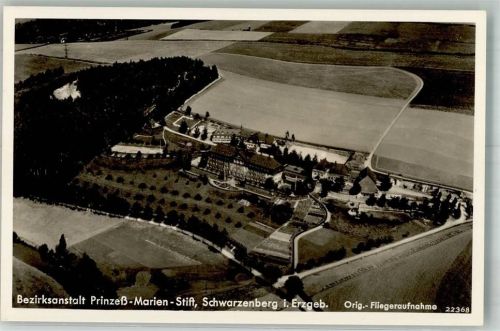 Schwarzenberg Fliegeraufnahme Bezirksanstalt Prinzeß-Marien-Stift