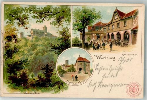Eisenach 1901 Wartburg Gasthaus Eingang