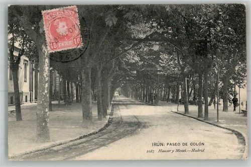 Irun Paseo de Colon Marke bildseitig Hauser y Menet Foto AK