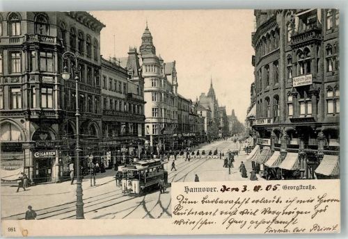 Hannover 1905 Georgstrasse Straßenbahn