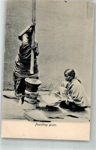 1908 Pounding grain Korn einstampfen