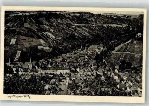 Ingelfingen 1949 Fliegeraufnahme Strähle