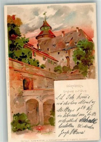 Nürnberg 1898 Adelskorrespondenz sign. Schmohl,F. Burg