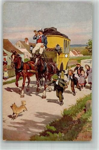 Volksliederkarten Nr. 19 Verlag VDA Postkutsche Postillon