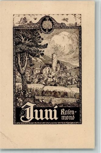 Juni Rosenmond , Federzeichnung von Rudi Müllers , Eckknick