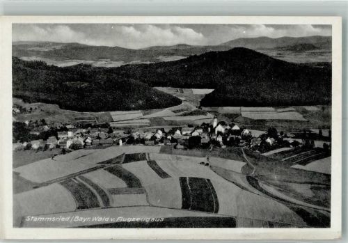 Stamsried 1944 Fliegeraufnahme des Ortes mit der Pfarrkirche St. Johannes