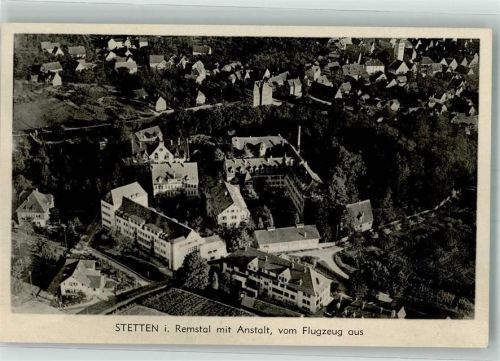 Stetten 1943 Fliegeraufnahme des Ortes mit Schloss Stetten