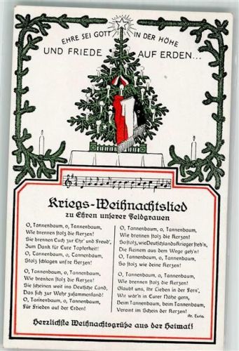 Kriegs- Weihnachtslied zu Ehren unserer Feldgrauen Tannenbaum Schwarz-Weiß-Rot