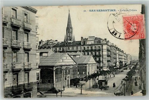 San Sebastian 1908 Calle de Urbieta Marke bildseitig