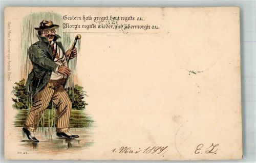 1899 Es regnet jeden Tag Nr. 21 Verlag Gebr. Metz