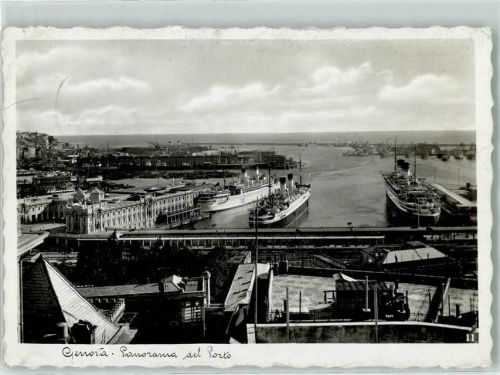 Genova Panorama del Porto Dampfer