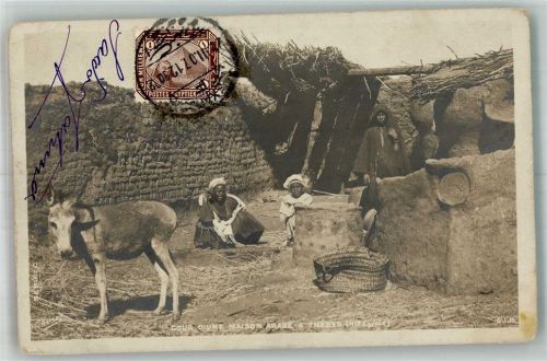 Alexandria 1907 Esel Tracht Maison Arabe a Thebes Marke bildseitig