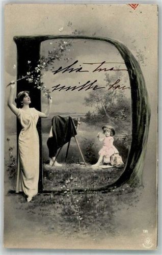 1904 Jugendstil Buchstabe D Fotoapparat Verlag NPG 196