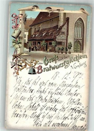 Nürnberg 1897 Gasthaus Bratwurstglöcklein