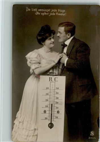 Thermometer - Fotoverlag L.J. & F.F. Serie 2150-4 - Liebespaar - Eckknick