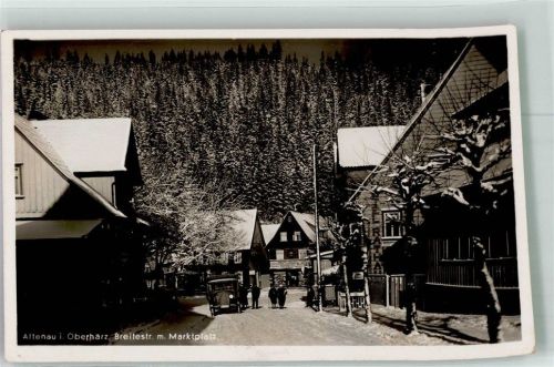 Altenau 1937 Breitestraße mit Marktplatz Oldtimer Fotograf Baste
