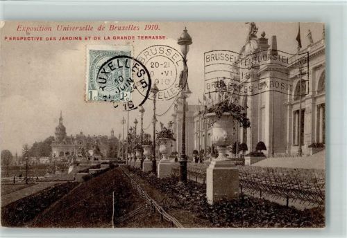 1910 Exposition 1910 AK Perspective des Jardins et de la Grande Terrasse AK