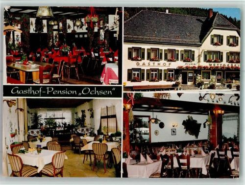 Schenkenzell Gasthof Pension Ochsen Innenaufnahmen Gastraum 4-Bildaufnahme