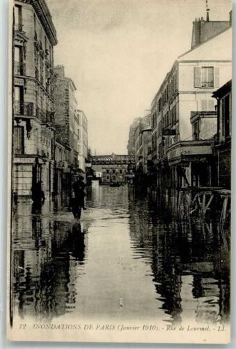 Paris 1900 Hochwasser 1910 Rue de Lourmel