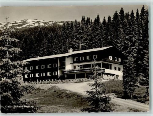Hirschegg Skiheim Marburg ca 1960 Foto AK