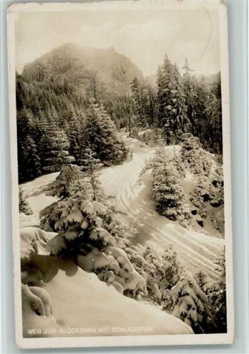 Schwangau Weg zur Blöckenau mit Schlagstein Winter