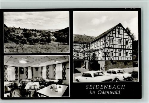 Seidenbach Ortsansicht Fachwerkhaus Gasthaus Pension Zur frischen Quelle Innenaufnahme Gastraum 3-Bildaufnahme