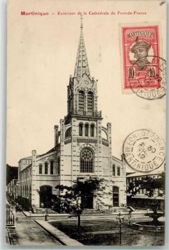 Fort-de-France 1912 Kirche Briefmarke Bildseite