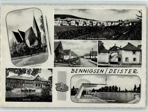 Bennigsen Frosch Ev. Kirche Osterland-Siedlung Hirschberger-Str. Eingang zum Schloss Schloss Schwimmbad Sprungturm