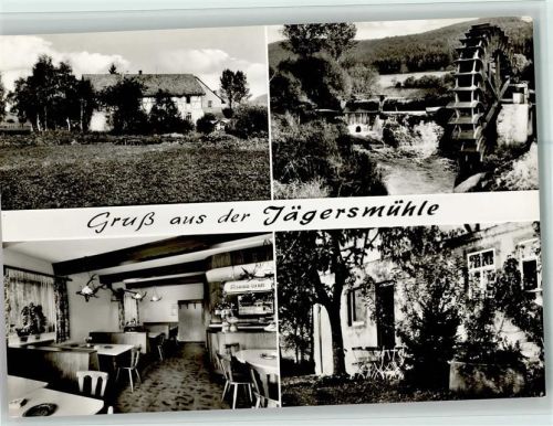 Obererthal Gasthaus Zur Jägersmühle Innenaufnahme Mühlrad 4-Bildaufnahme