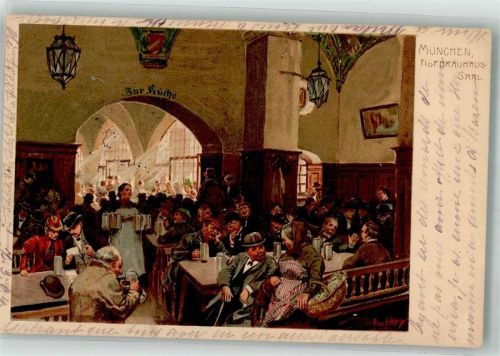 München 1904 Hofbräuhaus Innenansicht Zieher, Ottmar