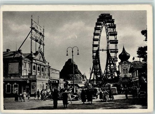 Wien Riesenrad, Hochschaubahn, Kino ca 1950 AK