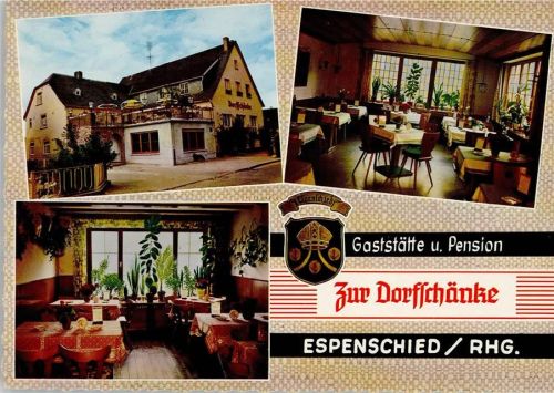 Espenschied Gaststätte Pension Zur Dorfschänke Innenaufnahmen Gastraum 3-Bildaufnahme