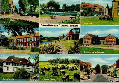 Visselhövede Großestraße Quellenbad Am Markt Volksschule Visselquelle Landwirtschaftsschule Schloß Stallichte Heidschnucken Goethestraße Mehrfachaufnahme