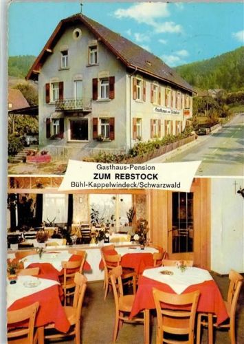 Kappelwindeck Gasthaus Pension Zum Rebstock Innenaufnahme Gastraum 2-Bildaufnahme