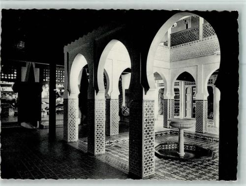 Exposition 1958 - Pavillon Maroc Hof der Kissaria AK