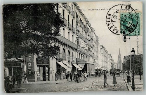 San Sebastian 1909 Geschäft Tabacos La Calle Hernani Marke bildseitig