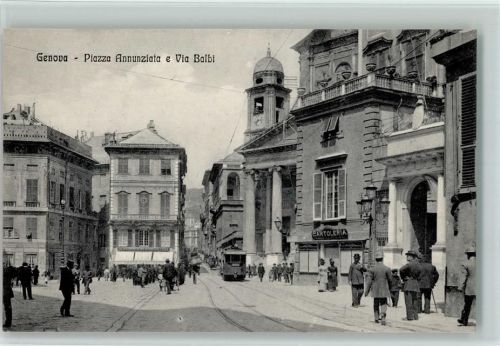Genova Piazza Annunziata e Via Balbi Straßenbahn
