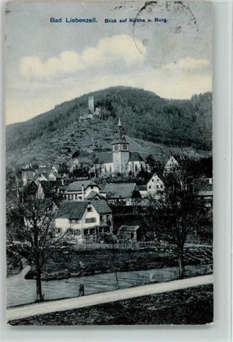 Bad Liebenzell 1908 Blick auf Kirche und Burg