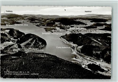 Schluchsee Luftaufnahme Feldberg Hochfirst Zeltplatz Aha Zeltplatz Wolfsgrund Kurort Schluchsee Blasiwald Zeltplatz Staumauer Café Hubertus Seebrugg