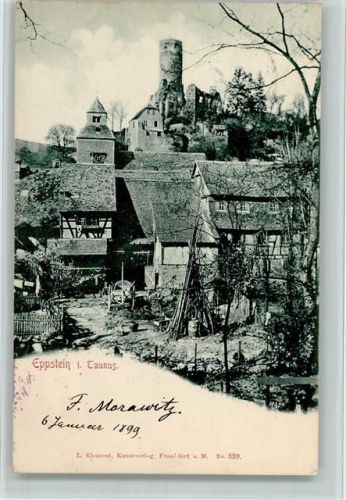 Eppstein 1898 Ortsansicht Burg