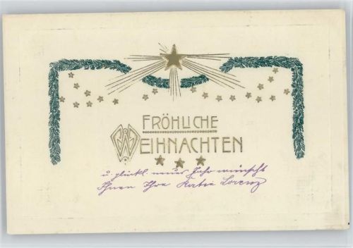 Der Stern von Bethlehem und Tannenzweige als Girlande 1913 AK