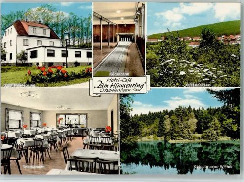 Otzenhausen Hotel Café Zum Hunnenring Innenaufnahme Kegelbahn Speisesaal Ortsansicht Kloppbrucher Weiher Mehrfachaufnahme