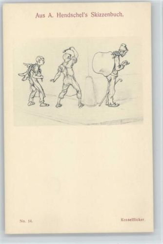 Skizzenbuch Nr. 14 - Kesselflicker - Berufe - Hendschel, A. Künstlerkarte