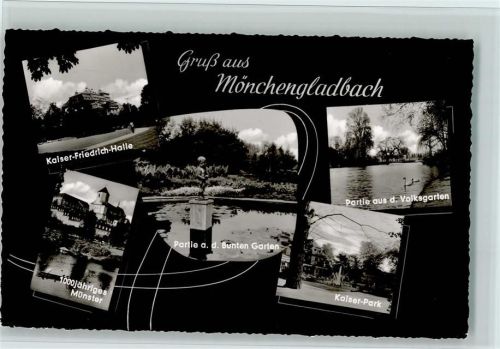 Mönchengladbach Kaiser Friedrich Halle 1000 Jähriges Münster Partie a.d. Bunten Gärten Partie aus dem Volksgarten Kaiser-Park