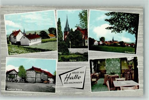 Halle Schule Kirche Gasthof Brand Innenaufnahme Gastraum Gesamtansicht Mehrfachaufnahme