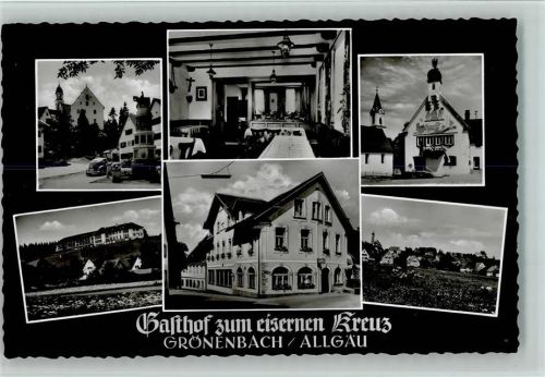 Grönenbach Ortsansichten Denkmal Mehrfachaufnahme Gasthof zum eisernen Kreuz