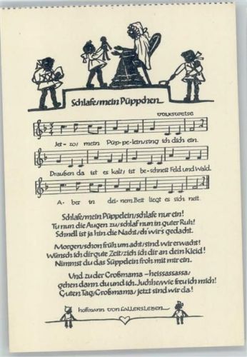 Künstler Anneliese Langebeckmann -Kinderkalender 1948 - Liederkarte - Verlag EAS Nr. 41 AK