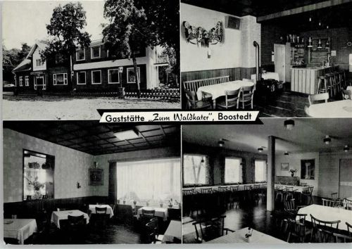 Boostedt Gaststätte Zum Waldkater Innenaufnahmen Gastraum Saal 4-Bildaufnahme