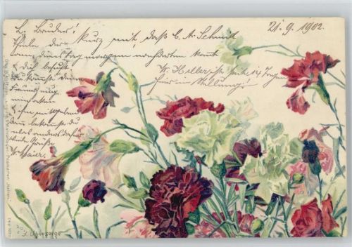 1902 AK Blumen - sign F. Uhnesorge